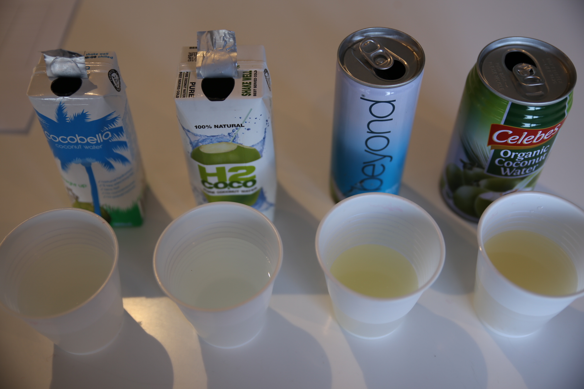 Coconut waters 4up glasses
