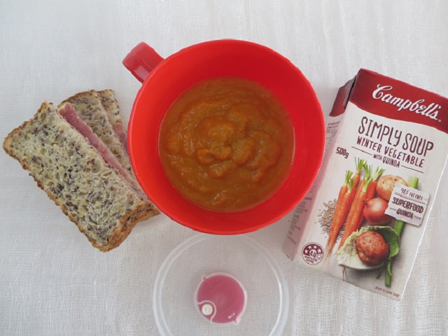 Red Mug Sandwich Soup