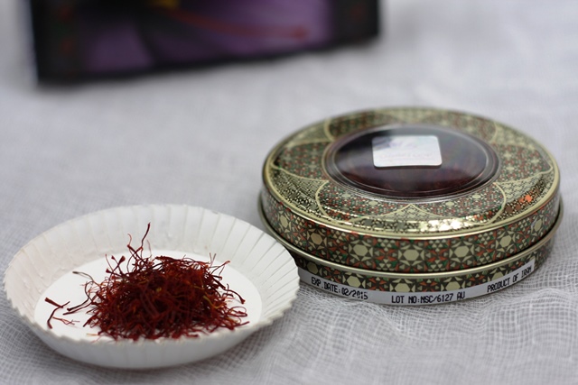 Saffron sample with tin