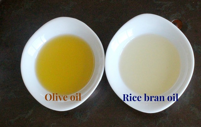 Oils olive rice bran labelled
