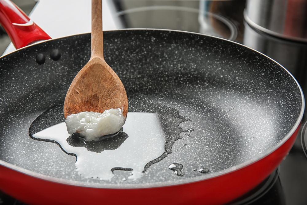 Coconut Oil Wooden Spoon Frypan