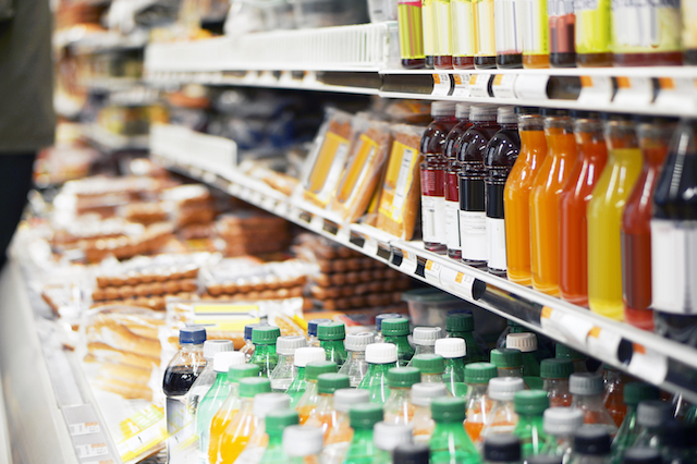 Juices Supermarket Shelves