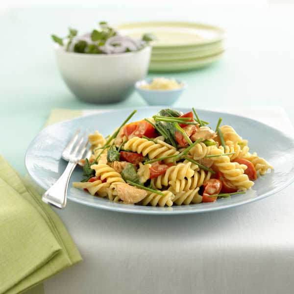 Fusilli pasta with salmon & baby spinach - Catherine Saxelby's Foodwatch