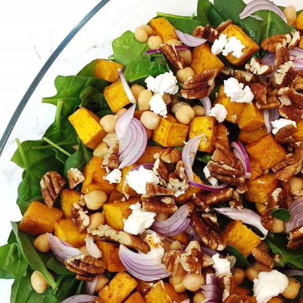 Roast Pumpkin Baby Spinach Walnut And Fetta Salad Catherine Saxelbys